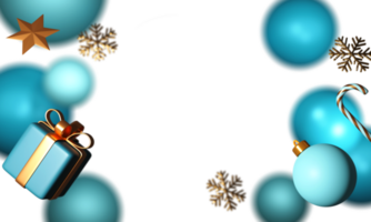 3d lustroso presente caixa com bugiganga, dourado brilhar flocos de neve, Estrela decorado fundo e cópia de espaço. png