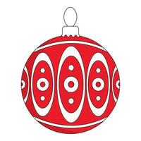Red And White Pearls Pattern Bauble Flat Icon. vector