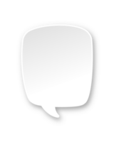 White 3D paper speech bubble. Simple minimal thought balloon infographic design element png