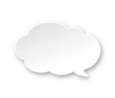 White 3D paper speech bubble. Simple minimal thought cloud infographic design element png