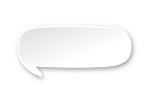 White 3D paper speech bubble. Simple minimal thought balloon infographic design element png