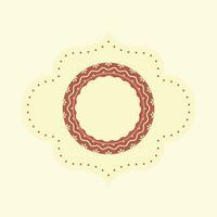 Top View Of Rice Caly Pot Sticker Or Card In Comic Latte And Brown Color. vector