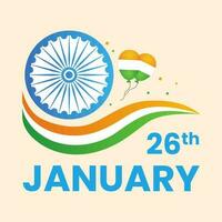 26 January Celebration Concept With Wavy National Flag And Balloons Over Peach Background. vector