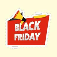 Black Friday Announcement Badge Or Poster Design In Red And Yellow Color. vector