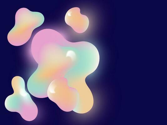 Liquid Effect Bright Color Gradient on Blue Background. Abstract Fluid Art Background.