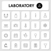 Black Outline Laboratory Icon Or Symbol On White Square Background. vector