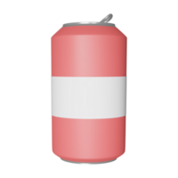luz vermelho e branco beber pode ícone dentro 3d renderizar. png