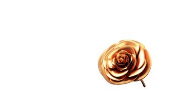 Golden Rose Flower Element In 3D Rendering. png