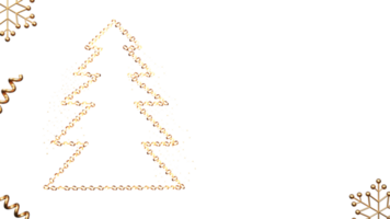 Weihnachten Baum gemacht durch Beleuchtung Girlande mit golden locken Band, Schneeflocken dekoriert Hintergrund und Kopieren Raum. png