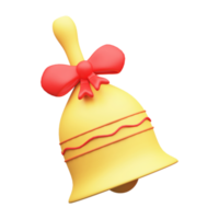 Isolated Bow Hand Bell Icon In Golden And Red Color. png