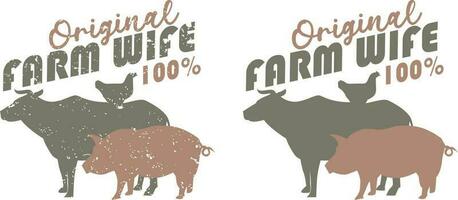 Original farm life 100, Homegrown country girl. Original and rusty style on white background vector