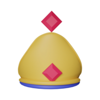 3D Render Crystal Hat Icon In Pink And Yellow Color. png