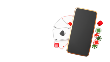 3D Rendering Empty Smartphone Screen And Casino Elements. png