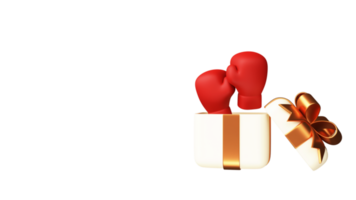 3D Render Of Surprise Gift Box With Boxing Gloves And Copy Space. png