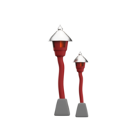 Copper And Silver Burning Street Lamps Icon In 3D Style. png