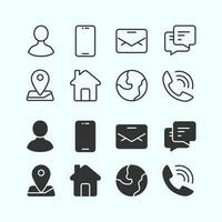 Business Card Contact Icons Set vector