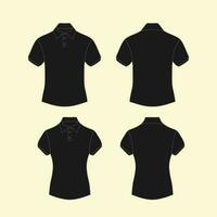 negro contorno polo camisa para hombres modelo vector