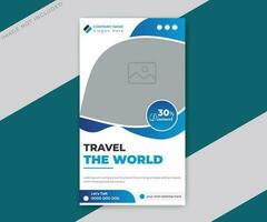 Travel agent and tourism social media instagram story or web banner design template vector
