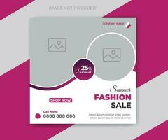 Fashion sale social media post template design vector