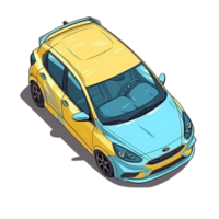 desenho animado hatchback carro ai generativo png