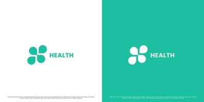 Modern health cross logo design illustration. crossed simple modern medical health clover leaf flat icon. Hospital clinic company design nurse doctor healthcare illness care help app web icon. vector