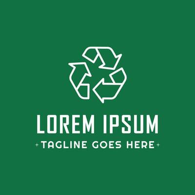 Circular Recycling Logo Design. This logo design features a simple circular arrow element, representing the concept of recycling and sustainability.