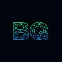 Abstract letter BQ logo design with line dot connection for technology and digital business company. vector