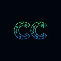 resumen letra cc logo diseño con línea punto conexión para tecnología y digital negocio compañía. vector