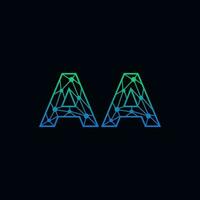 Abstract letter AA logo design with line dot connection for technology and digital business company. vector