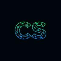 Abstract letter CS logo design with line dot connection for technology and digital business company. vector