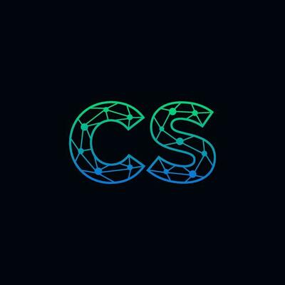 Abstract letter CS logo design with line dot connection for technology and digital business company.