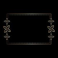 Gold frame line art style, Vector design element geometric shape