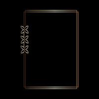 Gold frame line art style, Vector design element geometric shape
