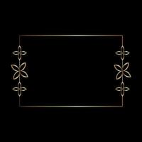 Gold frame line art style, Vector design element geometric shape