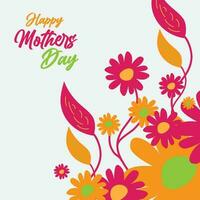 Mothers day greeting card. Vector banner with flowers on white background