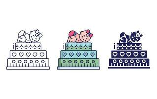 Maternity cake vector icon