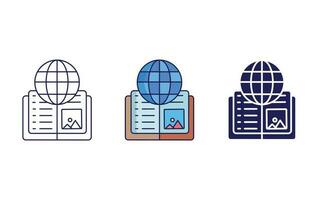 book globe vector icon