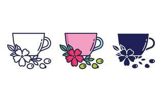 rosehip tea vector icon