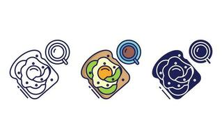 Avacado toast icon vector