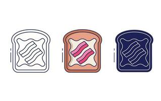 bacon toast vector icon