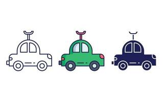 old taxi car toy vector icon