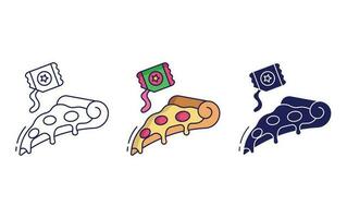 icono de vector de rebanada de pizza