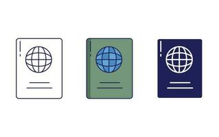 contorno pasaporte vector icono