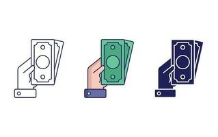 Money hand vector icon