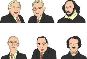 conjunto de avatares de hombres en negocio trajes. vector ilustración. conjunto de personas