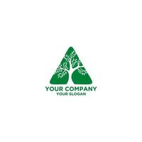 Tree in Triangle Logo Design Vector