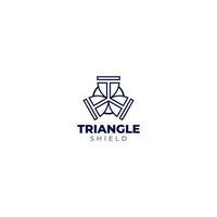 triángulo proteger logo diseño vector