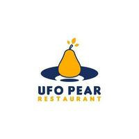 Ufo Pear Logo Design Vector