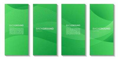 un conjunto de folletos resumen verde orgánico vistoso antecedentes con líneas. vector ilustración.