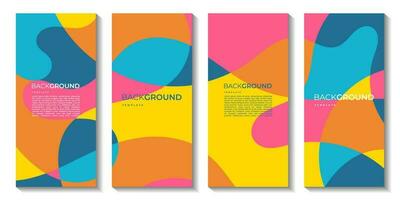 A set of brochures with summer colorful background vector illustration